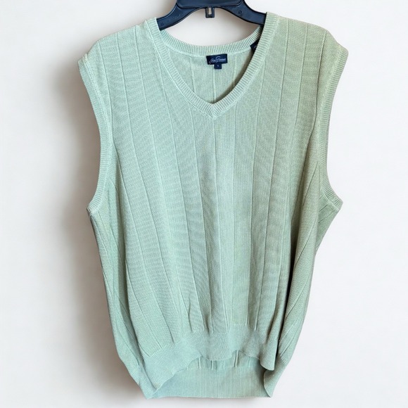Jack Nicklaus Silk Blend Preppy Golf Knit Sweater Vest Casual Old Money Large - Picture 1 of 7